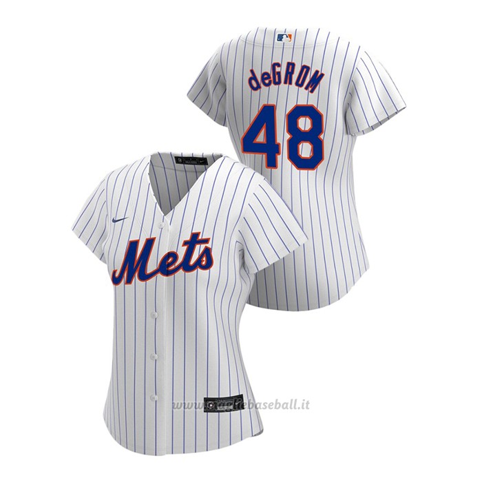 Maglia Baseball Donna New York Mets Jacob Degrom 2020 Replica Primera Bianco